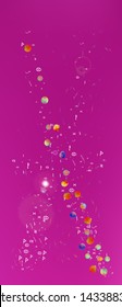 Pristine space and signs confetti. Liquid colorific illustration. Background light. A good Ultra Wide background. Colorful fresh abstraction. Magenta color theme.