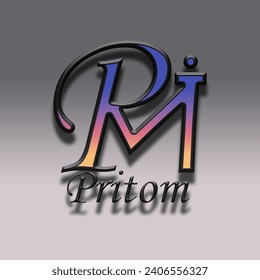 Pritom Txt Logo desing Vector