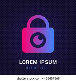 Privacy Blue & Red colorful gradient attractive bright material Icon / Logo Design