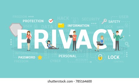Privacy concept illustration. Idea of data, network and safety.