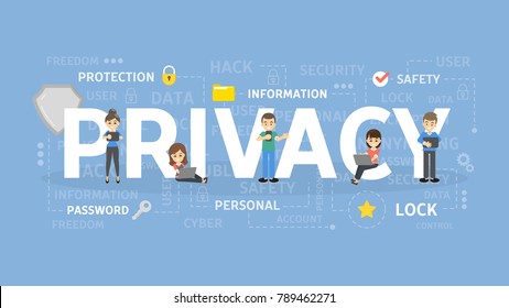 Privacy Concept Illustration. Idea Of Data, Network And Safety.