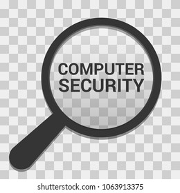 Privacy Concept: Magnifying Optical Glass With Words Computer Security. Vector illustration