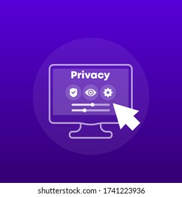 privacy control and security, vector icon
