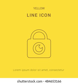 Privacy Cute yellow thin line icon / logo Design