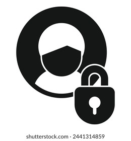 Privacy data avatar icon simple vector. Data secure. Protect rules