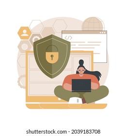 Privacy engineering abstract concept vector illustration. Security engineering, privacy model, safety architecture, personal data defense, product design, processing permissions abstract metaphor.