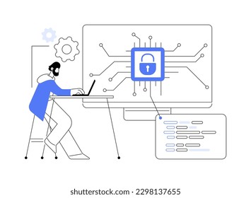 Privacy engineering abstract concept vector illustration. Security engineering, privacy model, safety architecture, personal data defense, product design, processing permissions abstract metaphor.