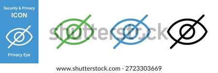 privacy eye icon set hidden visibility off security view password protection outline