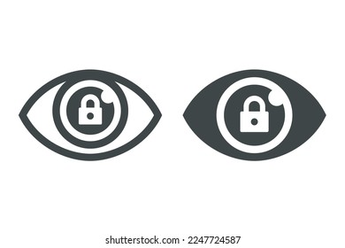 Protección ocular de privacidad. Vector de ilustración