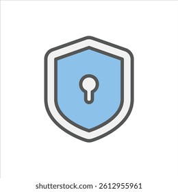 privacy filled outline icon. shield color line illustration.