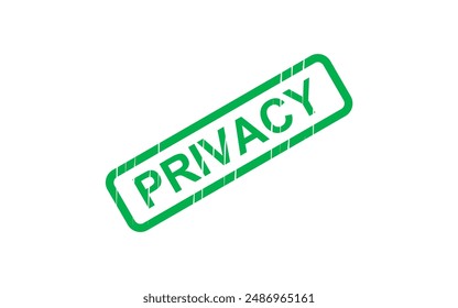 Privacy green stamp vector text