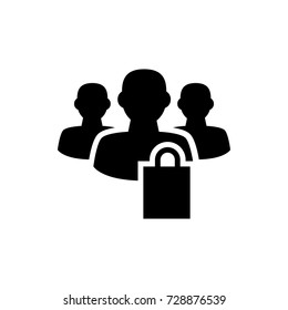 privacy group icon vector isolated on white background