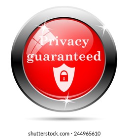 Privacy guaranteed icon. Internet button on white background. 