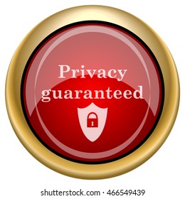Privacy guaranteed icon. Internet button on white background. EPS10 vector.