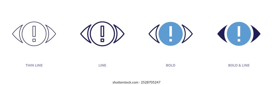 Privacy icon in 4 different styles. Thin Line, Line, Bold, and Bold Line. Duotone style. Editable stroke.