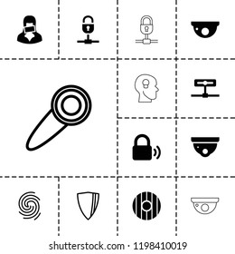 Privacy icon. collection of 13 privacy filled and outline icons such as security camera, censored woman, camera, shield. editable privacy icons for web and mobile.