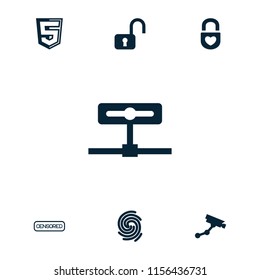 Privacy icon. collection of 7 privacy filled icons such as security camera, camera, finger print, open lock, heart lock, censored. editable privacy icons for web and mobile.