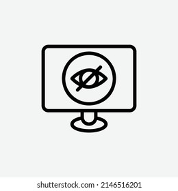  privacy icon, isolated security outline icon in light grey background, perfect for website, blog, logo, graphic design, social media, UI, mobile app