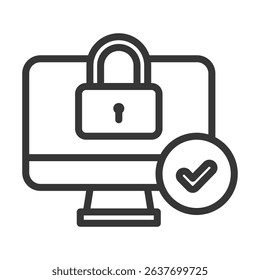 Privacy Icon Lineal Style Vector Illustration
