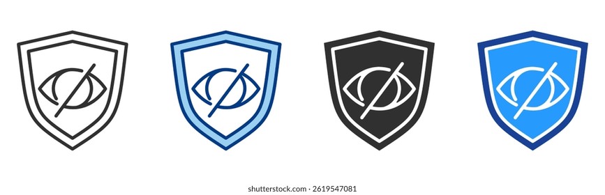 Privacy Icon Multiple Style Vector Collection