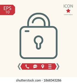 Icono de privacidad, ilustración del vector de contorno.