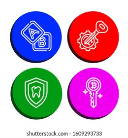 privacy icon set. Collection of Blocks, Key, Shield icons