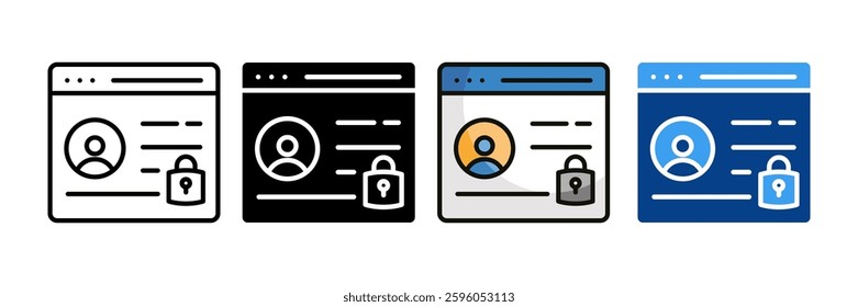 Privacy Icon Set Multiple Style Collection