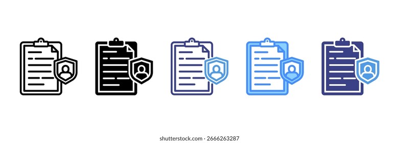 Privacy icon set multiple style collection