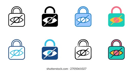 Conjunto de iconos de privacidad colección de estilos múltiples 
