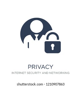 Privacy icon. Trendy flat vector Privacy icon on white background from Internet Security and Networking collection, vector illustration can be use for web and mobile, eps10