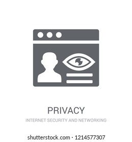 Privacy icon. Trendy Privacy logo concept on white background from Internet Security and Networking collection. Suitable for use on web apps, mobile apps and print media.