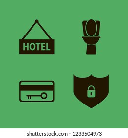 privacy icon. privacy vector icons set hotel, toilet, key card and shield lock security