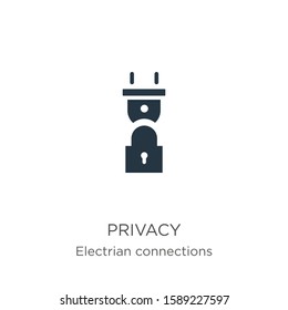 Privacy icon vector. Trendy flat privacy icon from electrian connections collection isolated on white background. Vector illustration can be used for web and mobile graphic design, logo, eps10