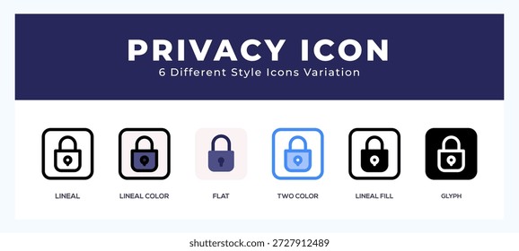 Privacy icon for websites and apps. vector illustration
