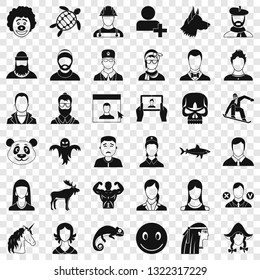 Privacy icons set. Simple style of 36 privacy vector icons for web for any design