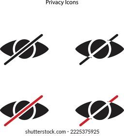 Privacy icons set. set of privacy vector icons on white background isolated.