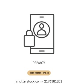 privacy icons  symbol vector elements for infographic web