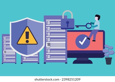 icono de privacidad, protección de seguridad con marca de verificación y candado. Símbolos del escudo de seguridad. Ilustración vectorial,Concepto es seguridad de datos Access .Shield en el escritorio del equipo o en el portátil protege datos confidenciales. 