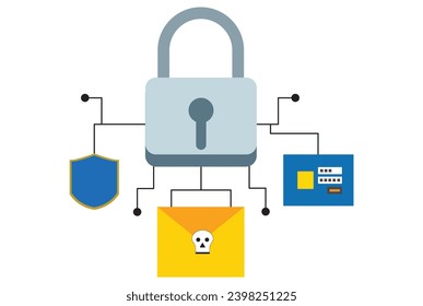 privacy icon,security shield with check mark and padlock. Security shield symbols. Vector illustration,Concept is data security Access .Shield on Computer Desktop or laptop protect sensitive data. 