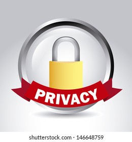 privacy label over gray background vector illustration 