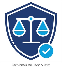 Estilo de ícone azul plano da lei de privacidade