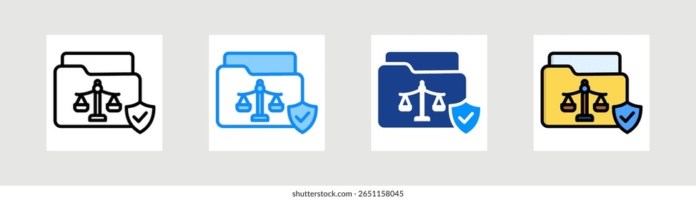 Datenschutzgesetz-Icon-Kollektion Mehrere Stile festlegen