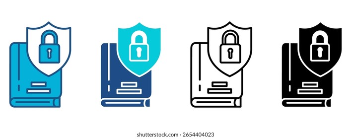 Ícone Da Lei De Privacidade Definido Com Vários Estilos. Ilustração de vetor