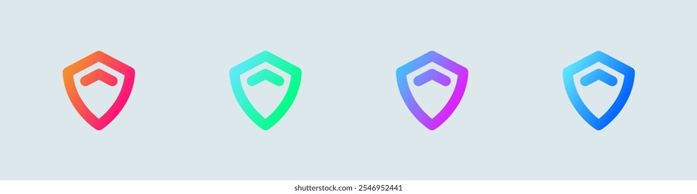 Privacy line icon in gradient colors. Personal data signs vector illustration.