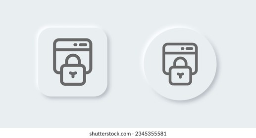 Icono de la línea de privacidad en estilo de diseño neomórfico. Ilustración vectorial de signos de seguridad.