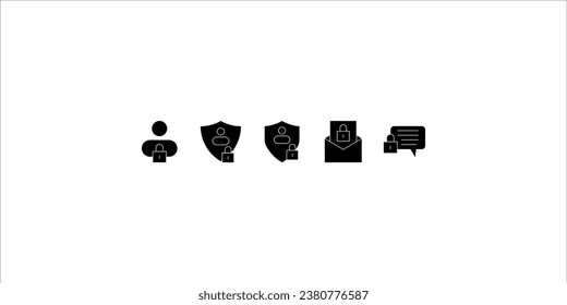 privacy line icon set. website, protect, user, secure, security, database, identity, policy, hacker, software, rule, guidance, server, important, personal, safe, search, tech, interface, shield
