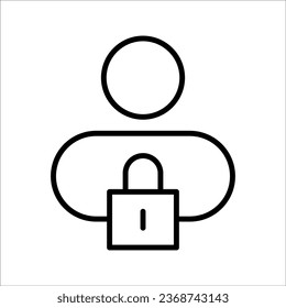 privacy line icon. website, protect, user, secure, security, database, identity, policy, hacker, software, rule, guidance, server, important, personal, safe, search, tech, interface, shield
