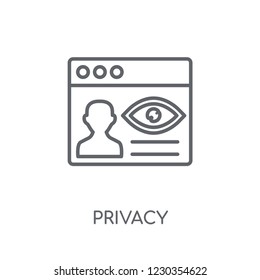 Privacy linear icon. Modern outline Privacy logo concept on white background from Internet Security and Networking collection. Suitable for use on web apps, mobile apps and print media.