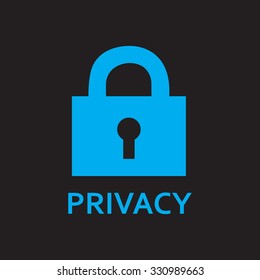 privacy lock icon, black icon