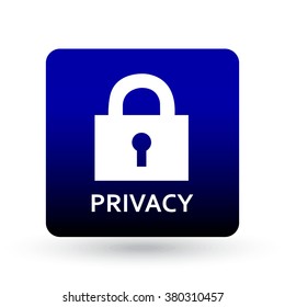 privacy lock icon, blue icon